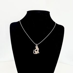 Reversible Sterling Silver Cat Necklace